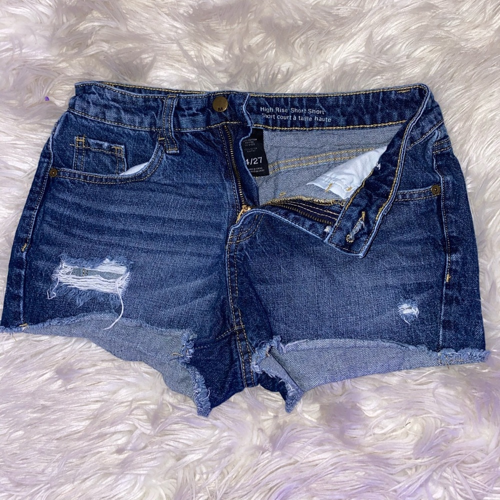 High Rise blue jean shorts